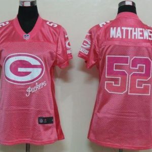 Luxurious Perfect Packers #52 Clay Matthews Pink Women's Fem Fan NFL Game Jersey
