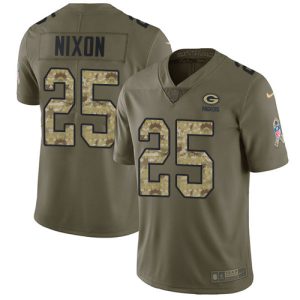 Luxurious Spectacular Packers #25 Keisean Nixon Olive/Camo Men's Stitched NFL Limited 2017 Salute To Service Jersey