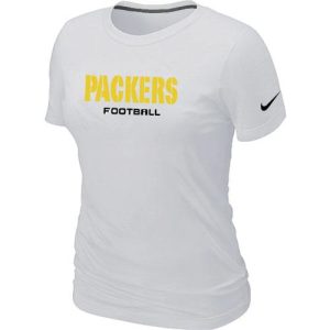 Luxurious Women's Green Bay Packers Sideline Legend Authentic Font T Shirt White