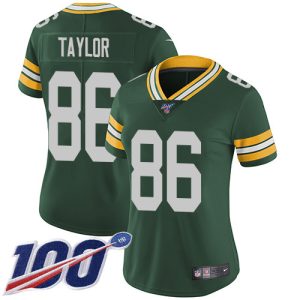 Magnificent Incredible Packers #86 Malik Taylor Green Team Color Women's Stitched NFL 100th Season Vapor Untouchable Limited Jersey