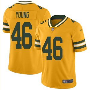 Magnificent Incredible Perfect Packers #46 Christian Young Gold Men's Stitched NFL Limited Inverted Legend Jersey