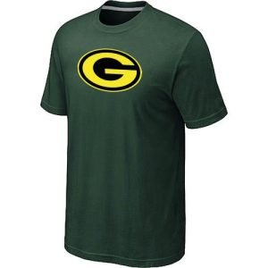 Magnificent Men's Green Bay Packers Neon Logo Charcoal T Shirt Dark Green