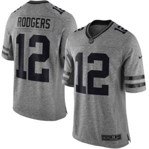 Magnificent Packers #12 Aaron Rodgers Gray Men's Stitched NFL Limited Gridiron Gray Jersey