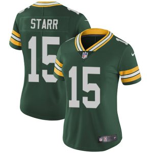 Magnificent Packers #15 Bart Starr Green Team Color Women's Stitched NFL Vapor Untouchable Limited Jersey