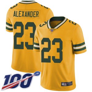 Magnificent Packers #23 Jaire Alexander Yellow Youth Stitched NFL Limited Rush 100th Season Jersey