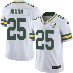 Magnificent Packers #25 Keisean Nixon White Youth 100th Season Stitched NFL Vapor Untouchable Limited Jersey