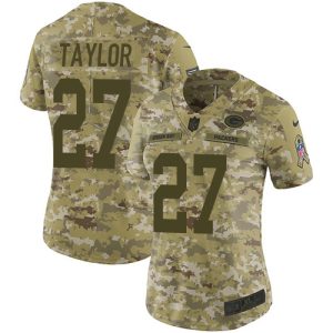 Magnificent Packers #27 Patrick Taylor Camo Women's Stitched NFL Limited 2018 Salute To Service Jersey