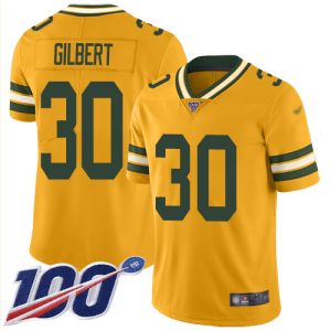 Magnificent Packers #30 Zyon Gilbert Gold Youth Stitched NFL Limited Inverted Legend 100th Season Jersey