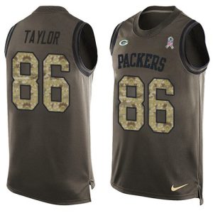 Magnificent Superb Packers #86 Malik Taylor Green Men's Stitched NFL Limited Salute To Service Tank Top Jersey