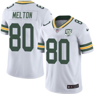Marvelous Elegant Impressive Packers #80 Bo Melton White Men's 100th Season Stitched NFL Vapor Untouchable Limited Jersey