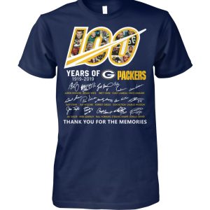 Marvelous Graceful Green Bay Packers 100 Seasons Memories T Shirt Dark Blue