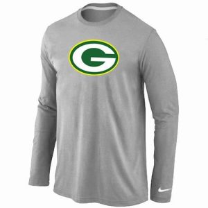 Marvelous Green Bay Packers Logo Long Sleeve T Shirt Grey