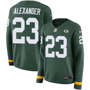 Marvelous Luxurious Packers #23 Jaire Alexander Green Team Color Women's Stitched NFL Limited Therma Long Sleeve Jersey