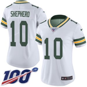 Marvelous Modern Packers #10 Darrius Shepherd White Women's Stitched NFL 100th Season Vapor Untouchable Limited Jersey