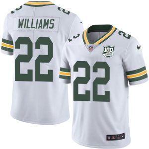Marvelous Outstanding Packers #22 Dexter Williams White Men's 100th Season Stitched NFL Vapor Untouchable Limited Jersey