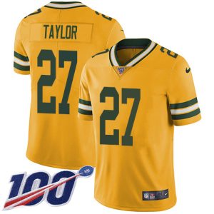 Marvelous Packers #27 Patrick Taylor Yellow Youth Stitched NFL Limited Rush 100th Season Jersey