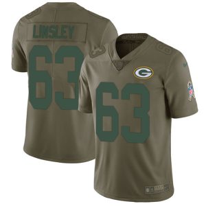 Marvelous Packers #63 Corey Linsley Olive Men's Stitched NFL Limited 2017 Salute To Service Jersey