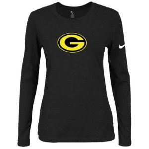 Marvelous Women's Green Bay Packers Of The City Long Sleeve Tri Blend NFL T Shirt Black 2