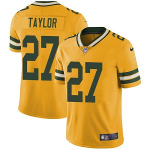 Modern Awesome Impressive Packers #27 Patrick Taylor Yellow Men's Stitched NFL Limited Rush Jersey