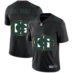 Modern Exciting Green Bay Packers Custom Men's Team Logo Dual Overlap Limited NFL Jersey Black