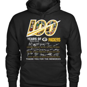 Modern Green Bay Packers 100 Seasons Memories Pullover Hoodie Black