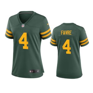 Modern Handy Green Bay Packers #4 Brett Favre Women's Alternate Game Player NFL Jersey Green