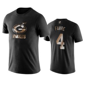 Modern Handy Packers #4 Brett Favre Black NFL Black Golden 100th Season T Shirts