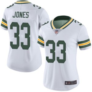 Modern Incredible Magnificent Packers #33 Aaron Jones White Women's Stitched NFL Vapor Untouchable Limited Jersey
