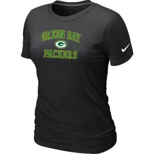 Modern Marvelous Pretty Women's Green Bay Packers Heart & Soul NFL T Shirt Black