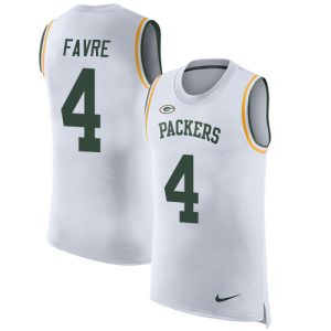 Modern Packers #4 Brett Favre White Men's Stitched NFL Limited Rush Tank Top Jersey