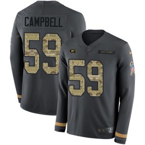 Modern Packers #59 De'Vondre Campbell Anthracite Salute to Service Youth Stitched NFL Limited Therma Long Sleeve Jersey