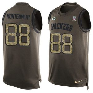 Modern Packers #88 Ty Montgomery Green Men's Stitched NFL Limited Salute To Service Tank Top Jersey