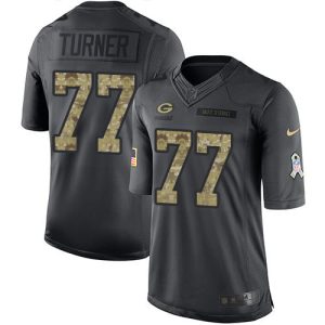 Modern Perfect Brilliant Packers #77 Billy Turner Black Men's Stitched NFL Limited 2016 Salute To Service Jersey