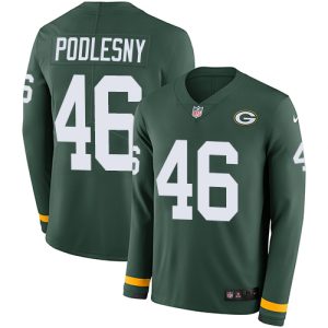 Modern Trendy Packers #46 Jack Podlesny Green Team Color Youth Stitched NFL Limited Therma Long Sleeve Jersey