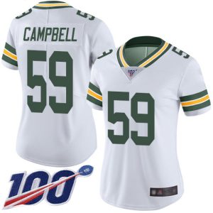Modern Trendy Packers #59 De'Vondre Campbell White Women's Stitched NFL 100th Season Vapor Untouchable Limited Jersey