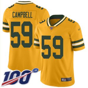 Outstanding Classy Trendy Packers #59 De'Vondre Campbell Gold Youth Stitched NFL Limited Inverted Legend 100th Season Jersey