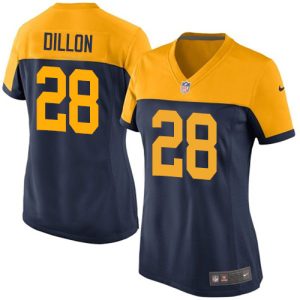 Outstanding Delightful Packers #28 AJ Dillon Navy Blue Alternate Women's Stitched NFL Vapor Untouchable Limited Jersey