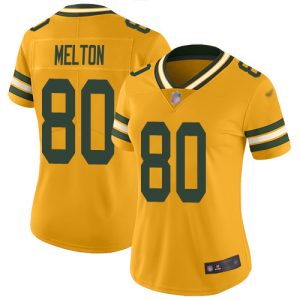 Outstanding Delightful Practical Packers #80 Bo Melton Gold Women's Stitched NFL Limited Inverted Legend Jersey