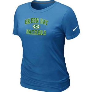 Outstanding Gorgeous Smart Women's Green Bay Packers Heart & Soul NFL T Shirt Light Blue