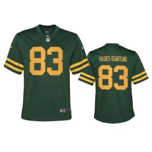 Outstanding Green Bay Packers #83 Marquez Valdes Scantling Youth Alternate Game Player NFL Jersey Green