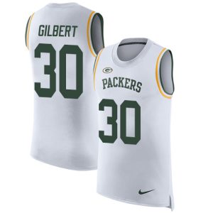 Outstanding Packers #30 Zyon Gilbert White Men's Stitched NFL Limited Rush Tank Top Jersey