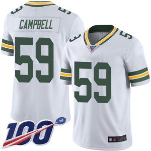 Outstanding Packers #59 De'Vondre Campbell White Men's Stitched NFL 100th Season Vapor Untouchable Limited Jersey