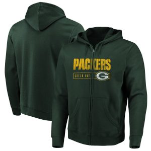 Outstanding Pretty Amazing Green Bay Packers Majestic Hyper Stack Full Zip Hoodie Green