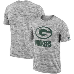 Outstanding Unique Cool Men's Green Bay Packers Heathered Black Sideline Legend Velocity Travel Performance T Shirt