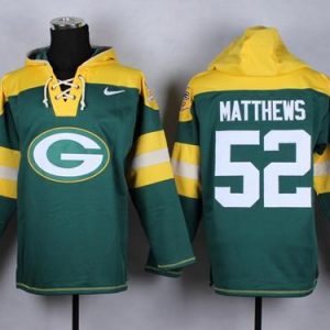 Perfect Awesome Packers #52 Clay Matthews Green Player Pullover NFL Hoodie