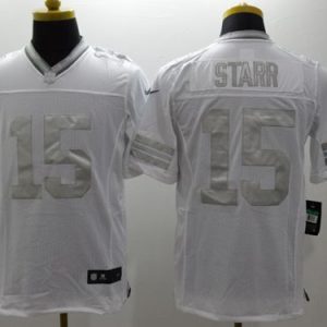Perfect Outstanding Packers #15 Bart Starr White Men's Stitched NFL Limited Platinum Jersey