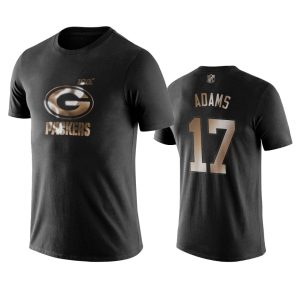 Perfect Packers #17 Davante Adams Black NFL Black Golden 100th Season T Shirts