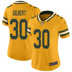 Perfect Packers #30 Zyon Gilbert Gold Women's Stitched NFL Limited Inverted Legend Jersey
