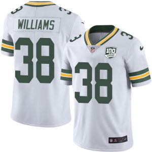 Perfect Packers #38 Tramon Williams White Men's 100th Season Stitched NFL Vapor Untouchable Limited Jersey