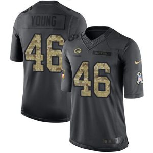 Perfect Pretty Fantastic Packers #46 Christian Young Black Men's Stitched NFL Limited 2016 Salute to Service Jersey
